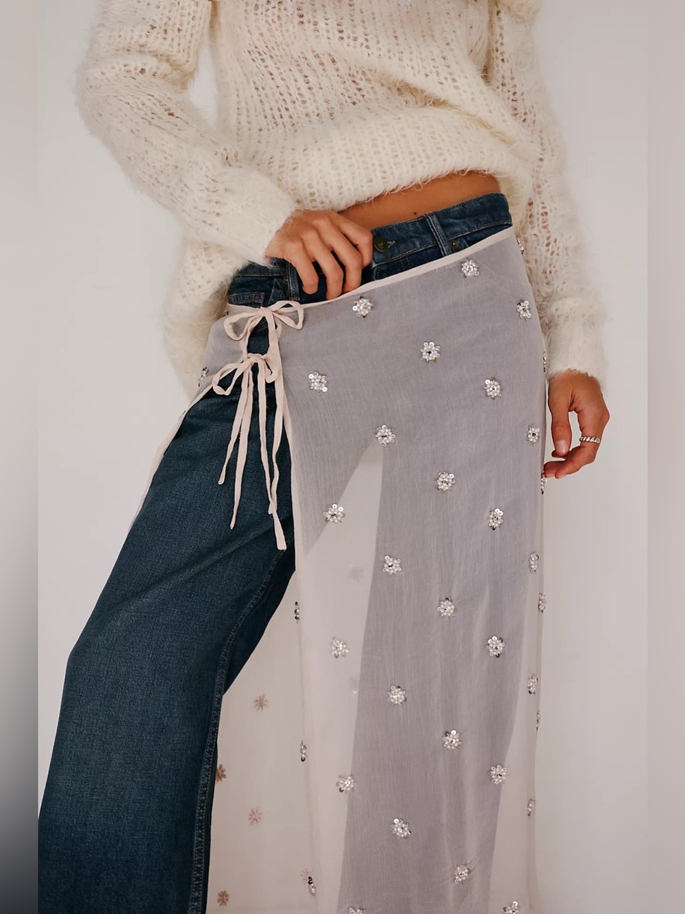 FREE PEOPLE Embellished Apron Sarong
